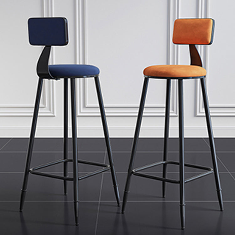 Scandinavian Matte Finish Velvet Counter Stool Footrest Home Barstool