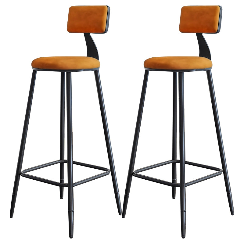 Scandinavian Matte Finish Velvet Counter Stool Footrest Home Barstool