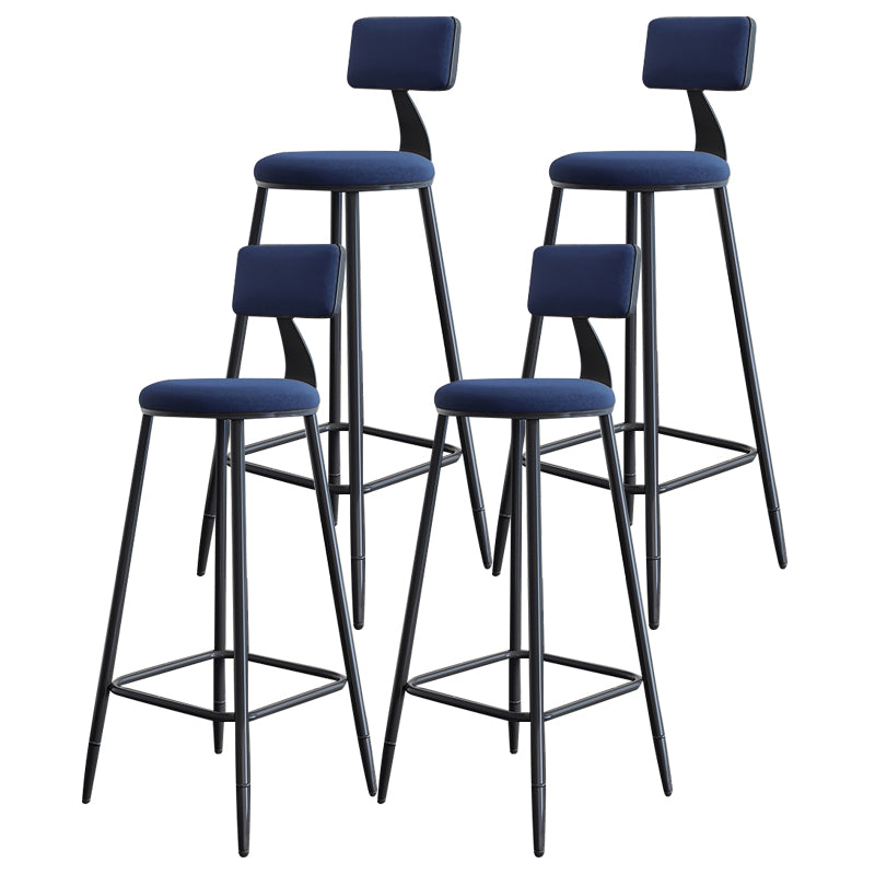 Scandinavian Matte Finish Velvet Counter Stool Footrest Home Barstool