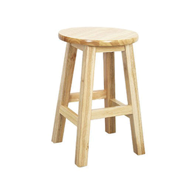 Modern Armless Counter Stool Rubber Wood Kitchen Bar Stool with Seat and Pedal
