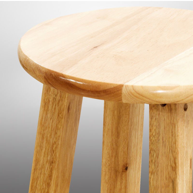Modern Armless Counter Stool Rubber Wood Kitchen Bar Stool with Seat and Pedal