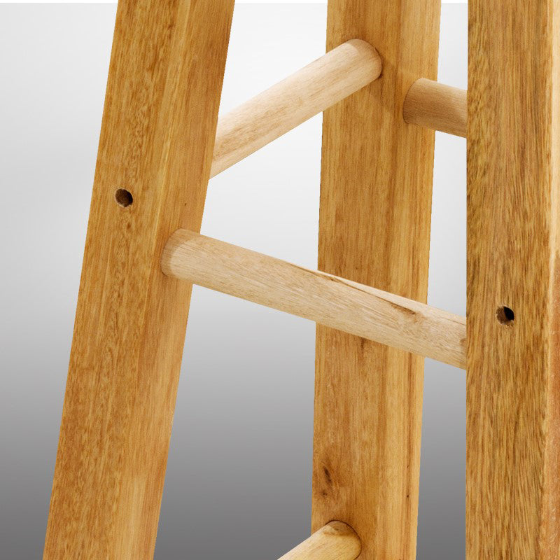 Modern Armless Counter Stool Rubber Wood Kitchen Bar Stool with Seat and Pedal