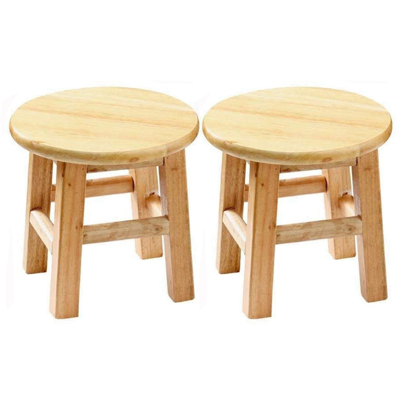 Modern Armless Counter Stool Rubber Wood Kitchen Bar Stool with Seat and Pedal