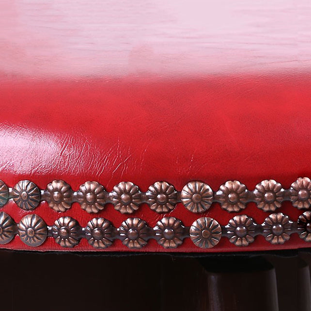 Modern Rotatable Backrest Counter Stool Wood Cafe Bar Stool with Leather Cushion and Pedal