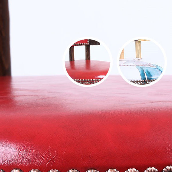 Modern Rotatable Backrest Counter Stool Wood Cafe Bar Stool with Leather Cushion and Pedal