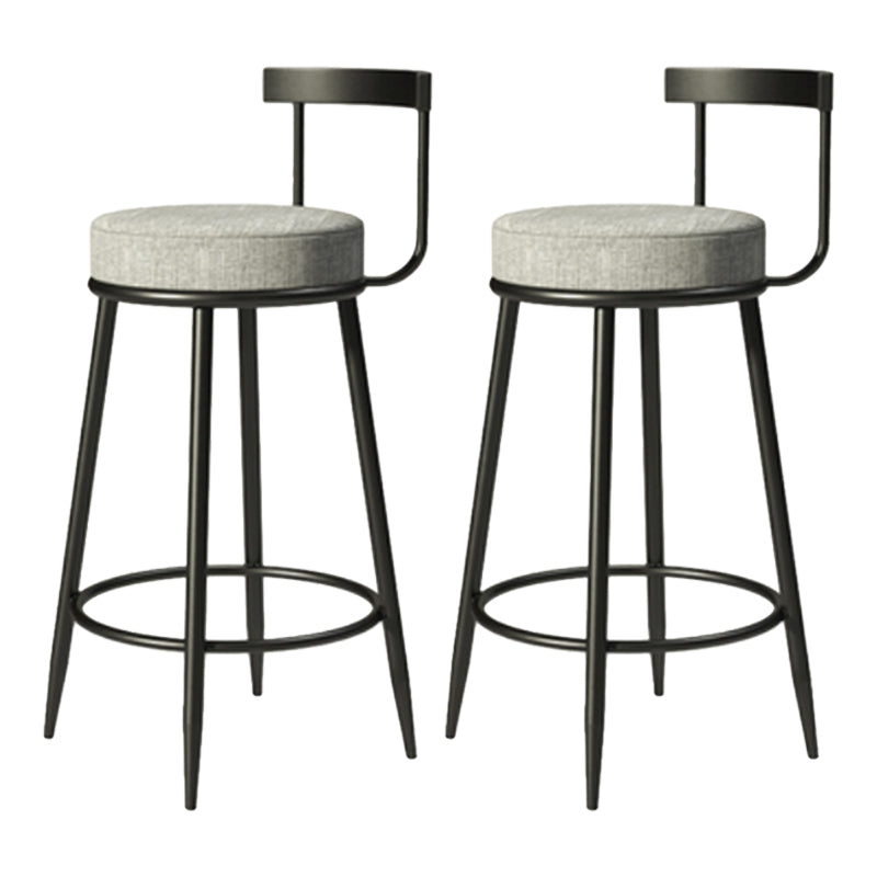 Industrial Armless Backrest Counter Stool Iron Cafe Bar Stool with Cushion and Pedal