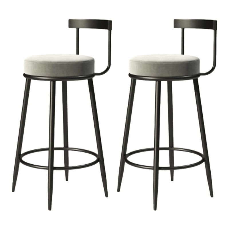 Industrial Armless Backrest Counter Stool Iron Cafe Bar Stool with Cushion and Pedal