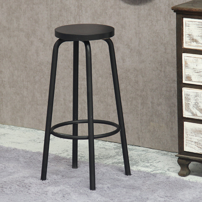 Industrial Armless Backless Counter Stool Iron Cafe Bar Stool with Seat and Pedal