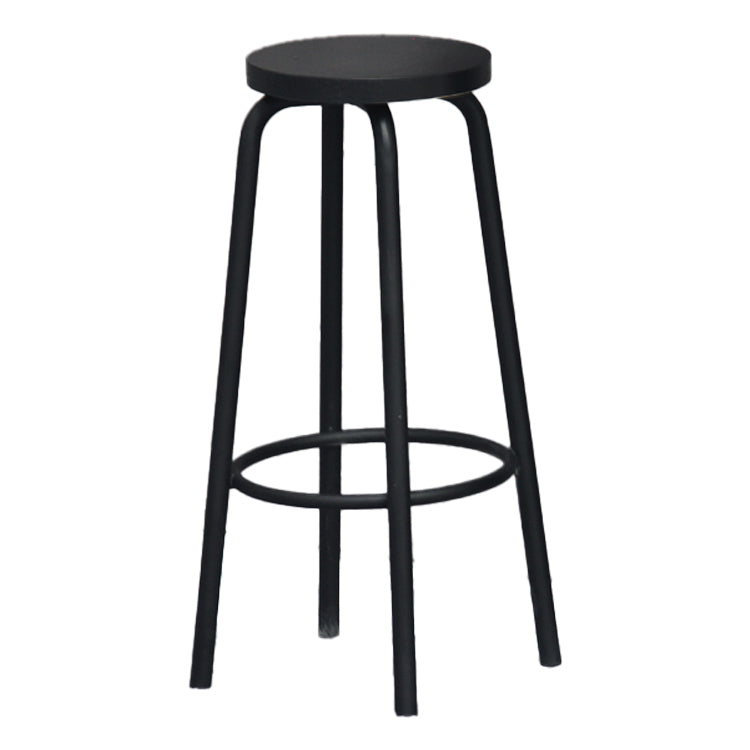 Industrial Armless Backless Counter Stool Iron Cafe Bar Stool with Seat and Pedal