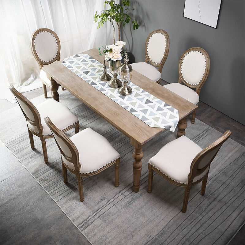 Traditional 1/2/5/7 Pieces Rectangle Dining Set Solid Wood Dining Table with Chairs