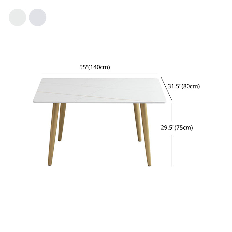Luxury 1/2/5 Pieces Rectangle Dining Set Sintered Stone Dining Table with Chairs
