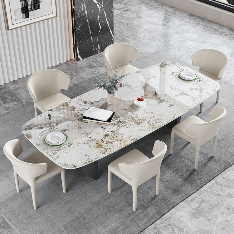 Modern 1/4/5/7 Pieces Rectangle Dining Set Sintered Stone Dining Table with Chairs
