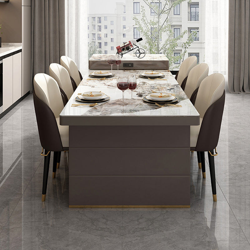 Modern Style 1/3/4/5/7/9 Pieces Dinette Set Sintered Stone Dining Table
