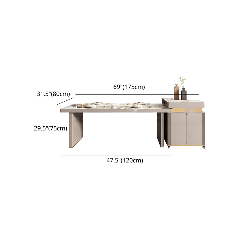 Modern Style 1/3/4/5/7/9 Pieces Dinette Set Sintered Stone Dining Table