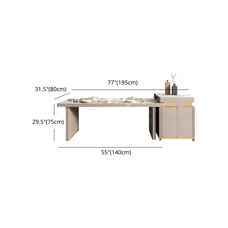 Modern Style 1/3/4/5/7/9 Pieces Dinette Set Sintered Stone Dining Table