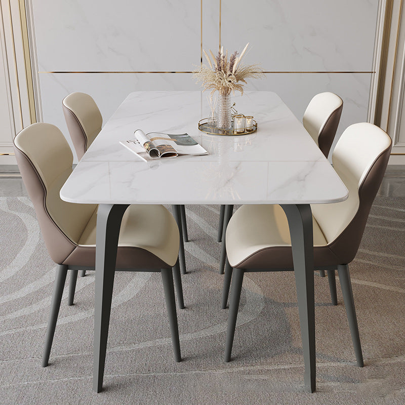 Modern 1/4/5/9 Pieces Dining Set Sintered Stone Dining Table Set with Metal Legs