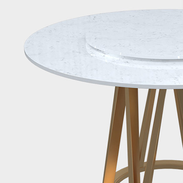 Glam 1/2/6/7 Pieces Dining Set Round Stone Dining Table for Dining Room