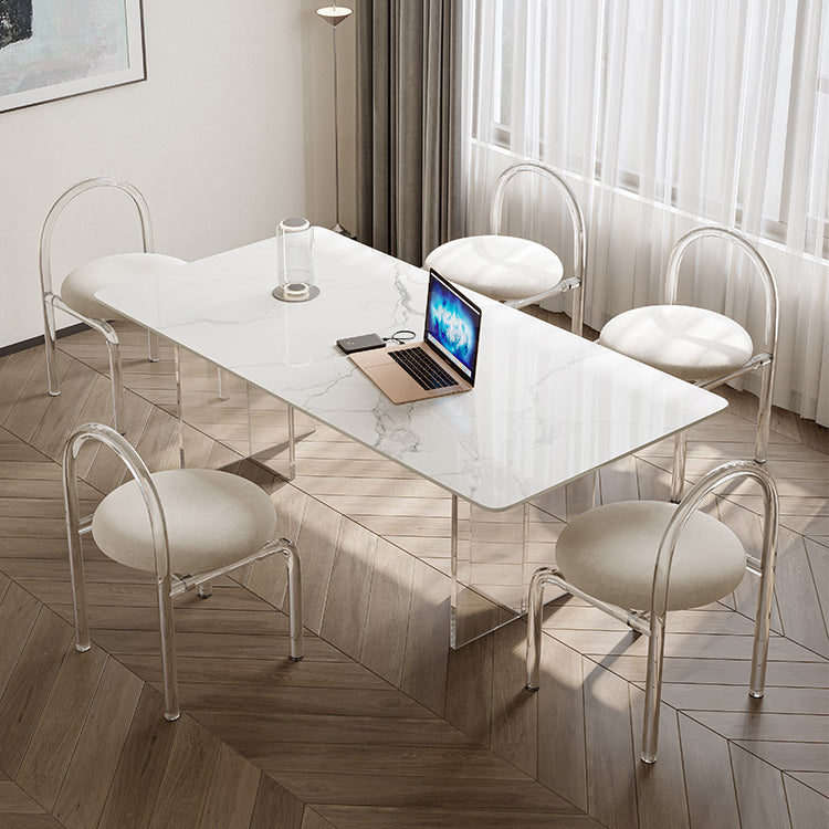 Contemporary 1/2/5/6 Pieces Dining Set Rectangle Acrylic Dining Room Set