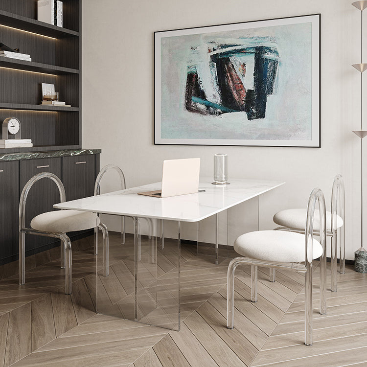 Contemporary 1/2/5/6 Pieces Dining Set Rectangle Acrylic Dining Room Set