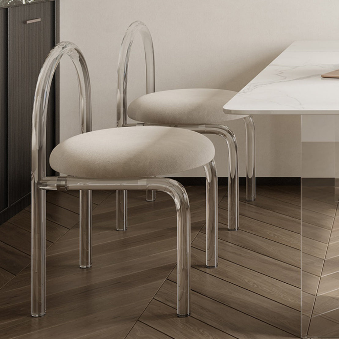 Contemporary 1/2/5/6 Pieces Dining Set Rectangle Acrylic Dining Room Set