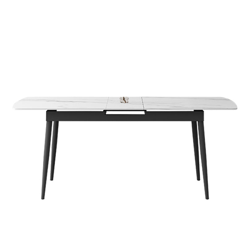 Modern 1/4/5/7 Pieces Scalable Dinette Set with Sintered Stone Top White Dining Table Set