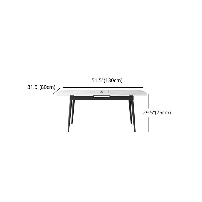 Modern 1/4/5/7 Pieces Scalable Dinette Set with Sintered Stone Top White Dining Table Set