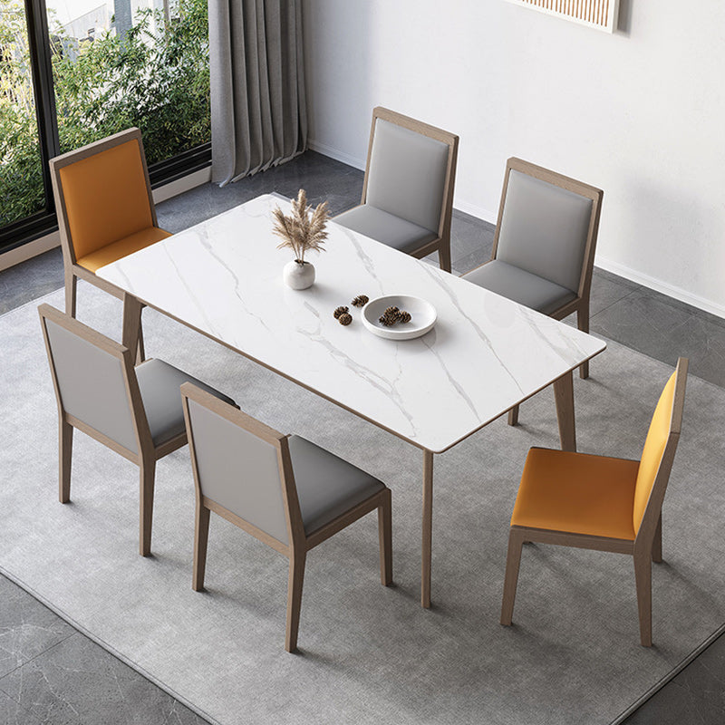 Modern Style 1/2/5/7 Pieces Dinette Set Solid Wood Dining Table and Chairs