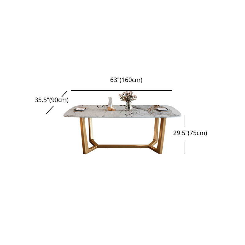 Glam 1/2/7 Pieces Dining Table Set with Sintered Stone Top Stainless Steel Dinette Set