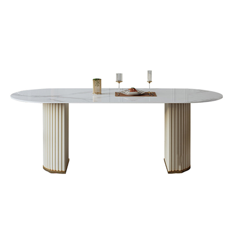 Glam 1/4/5/7 Pieces Dining Set Oval Shape Sintered Stone Dining Table Set