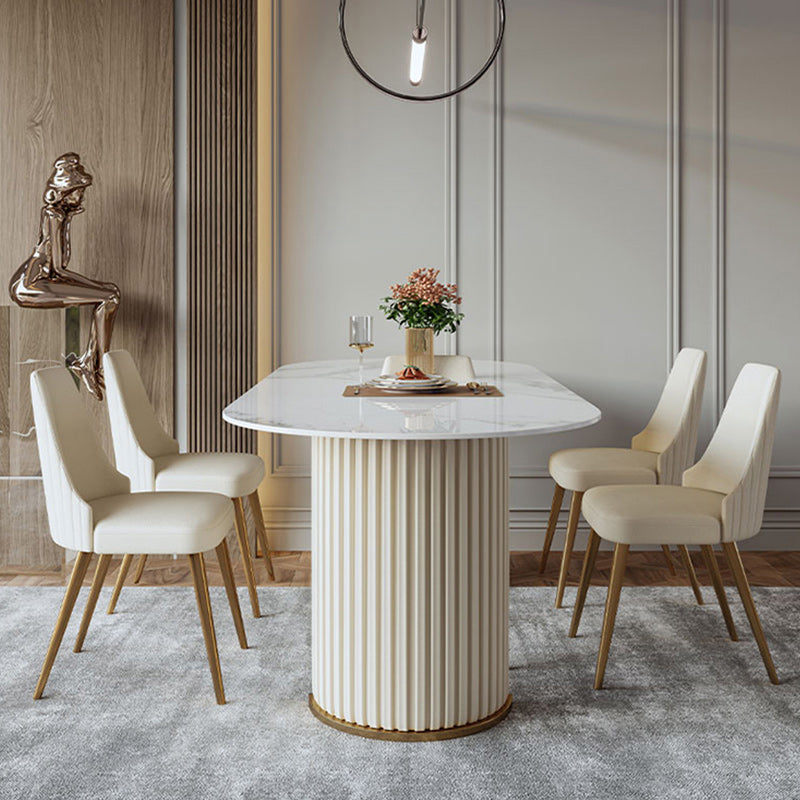 Glam 1/4/5/7 Pieces Dining Set Oval Shape Sintered Stone Dining Table Set