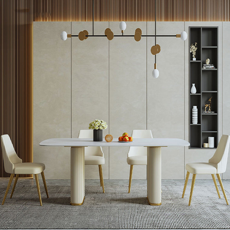 Glam 1/4/5/7 Pieces Dining Set Oval Shape Sintered Stone Dining Table Set
