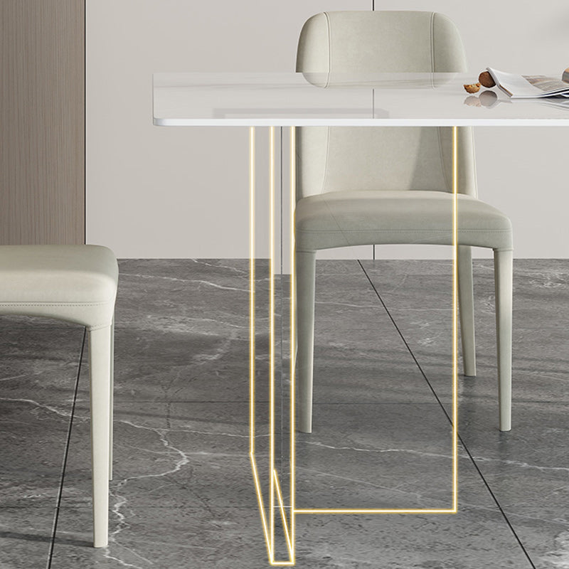 Modern 1/2/5 Pieces Dining Set Rectangle Stone Dining Table for Dining Room