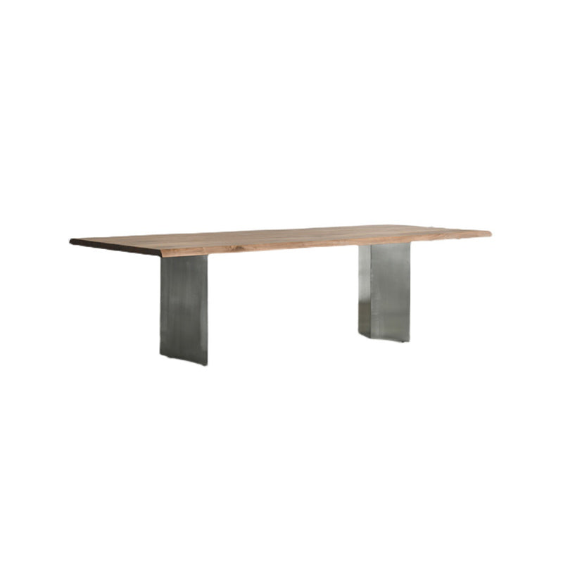 Rectangle Double Pedestal Luxury Dining Table Fixed Table with Solid Wood