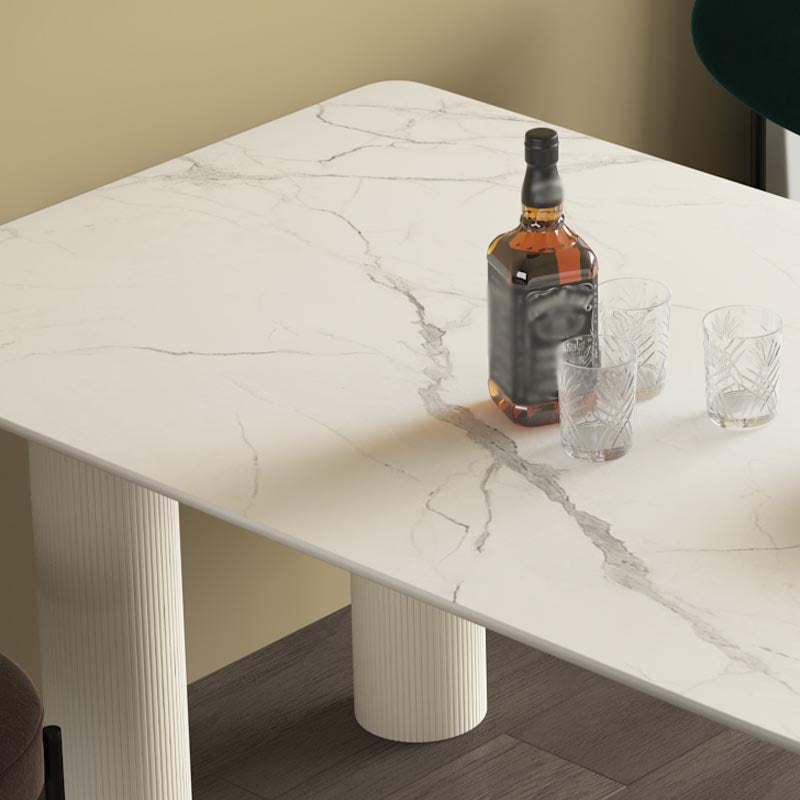 Stone Top Dining Table Traditional Luxury Dining Table with 3 Legs