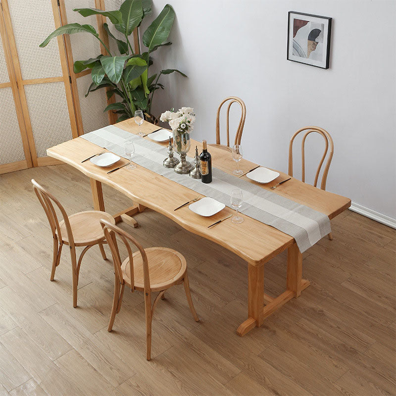 Wood Dining Table Traditional Luxury Rectangle Dining Table with Sled Base