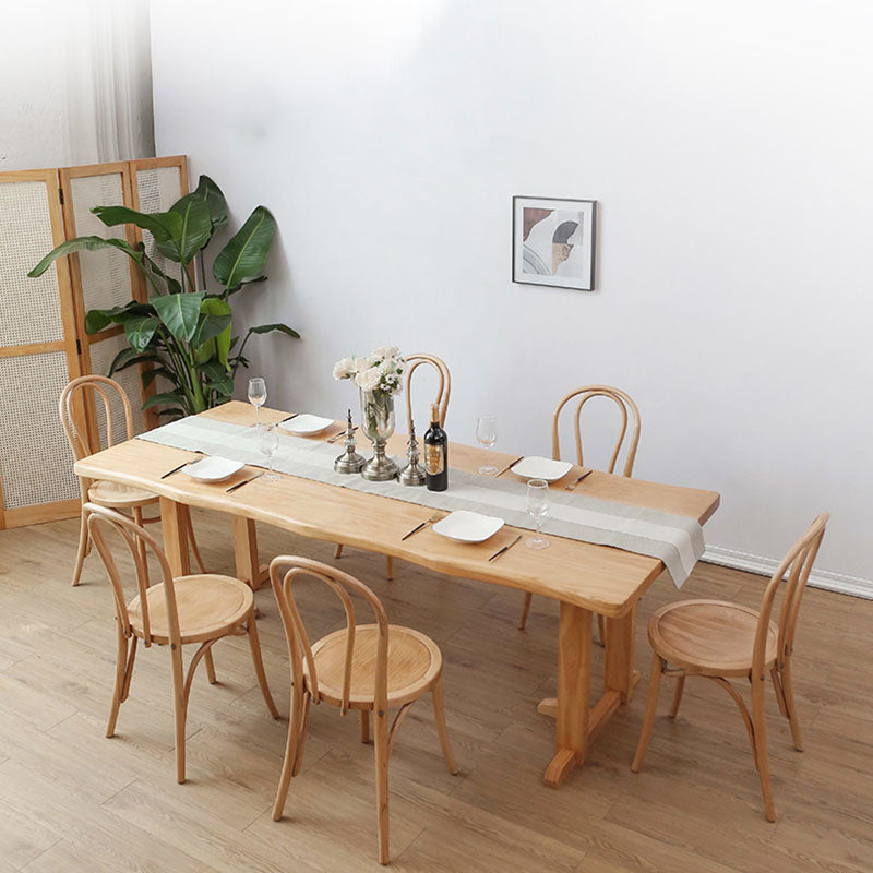 Wood Dining Table Traditional Luxury Rectangle Dining Table with Sled Base