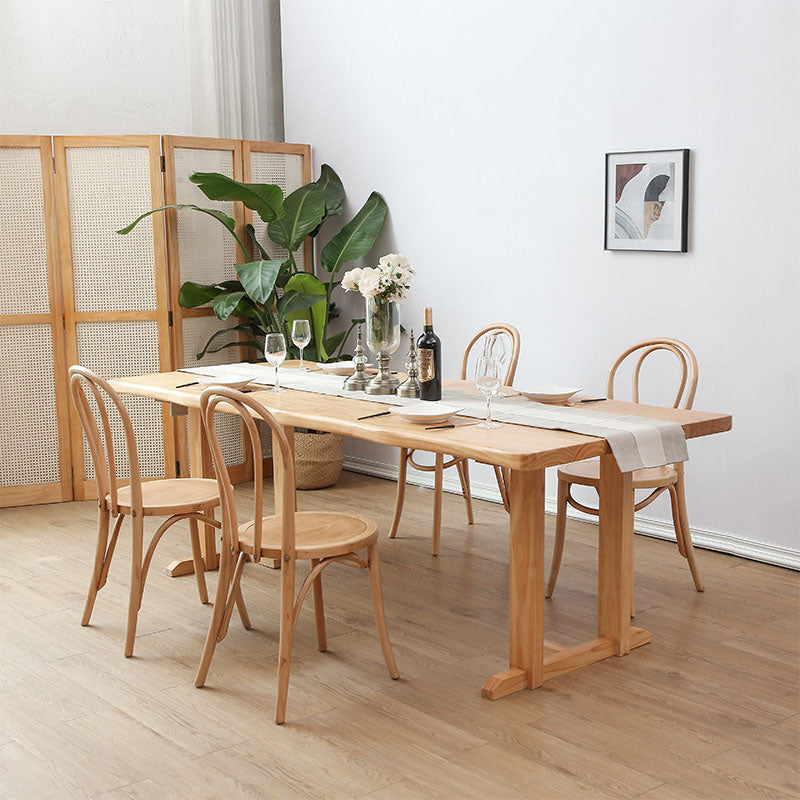 Wood Dining Table Traditional Luxury Rectangle Dining Table with Sled Base