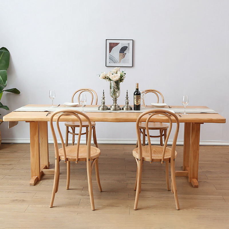 Wood Dining Table Traditional Luxury Rectangle Dining Table with Sled Base