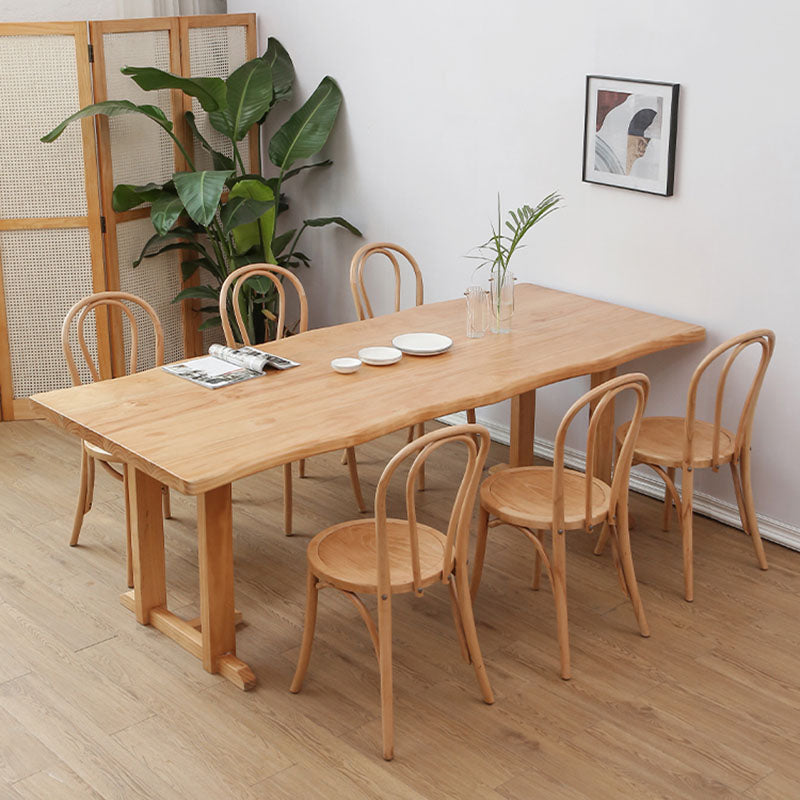 Wood Dining Table Traditional Luxury Rectangle Dining Table with Sled Base