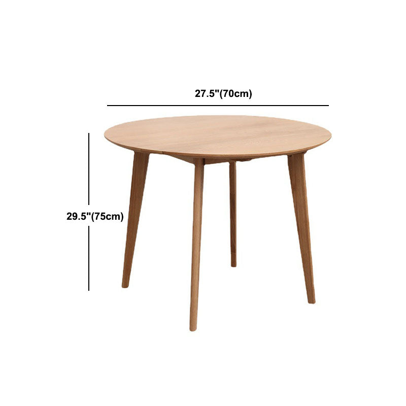 Solid Wood Top Dining Table Contemporary Round Dining Table with 4 Legs
