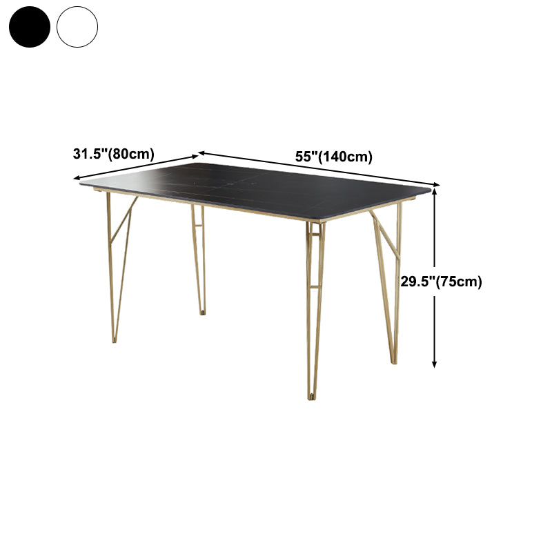 Gold Tripod Base Dining Table Stone and Metal Traditional Luxury Dining Table