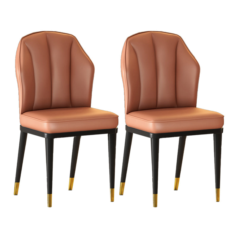 Nordic Chairs Dining Armless Chair for Kitchen with Metal Legs