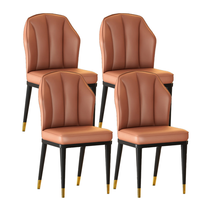 Nordic Chairs Dining Armless Chair for Kitchen with Metal Legs