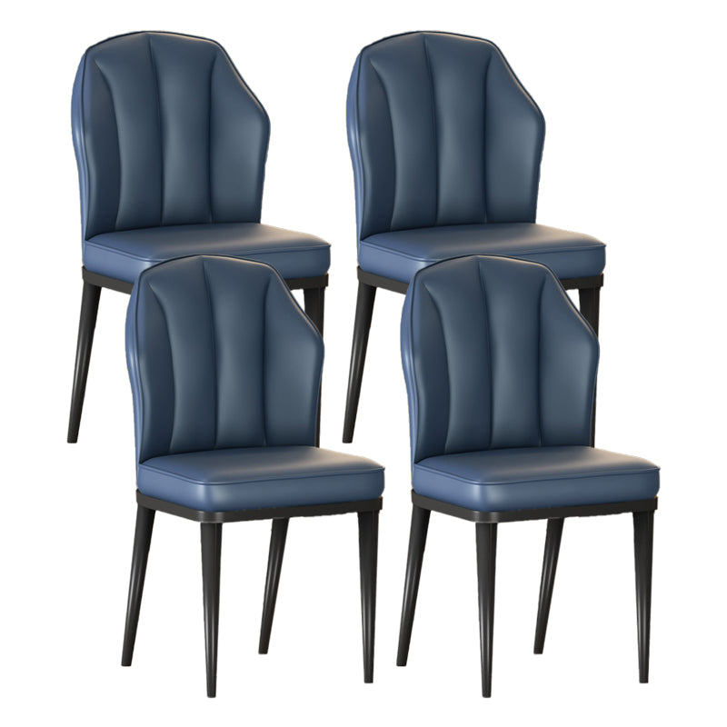 Nordic Chairs Dining Armless Chair for Kitchen with Metal Legs