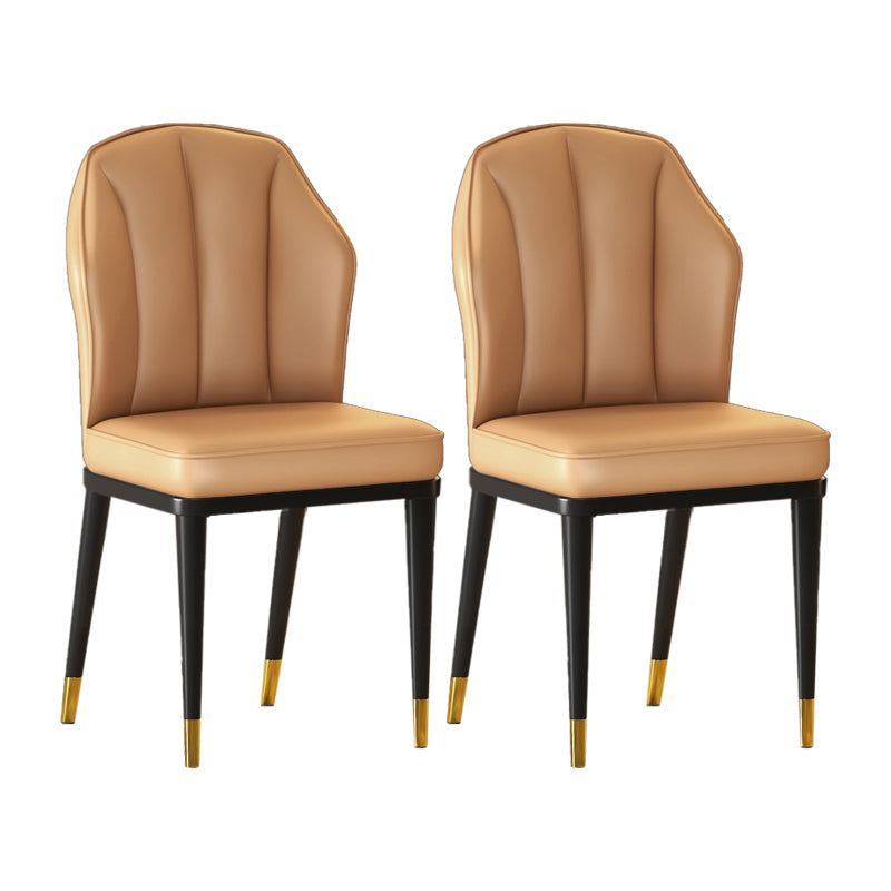 Nordic Chairs Dining Armless Chair for Kitchen with Metal Legs