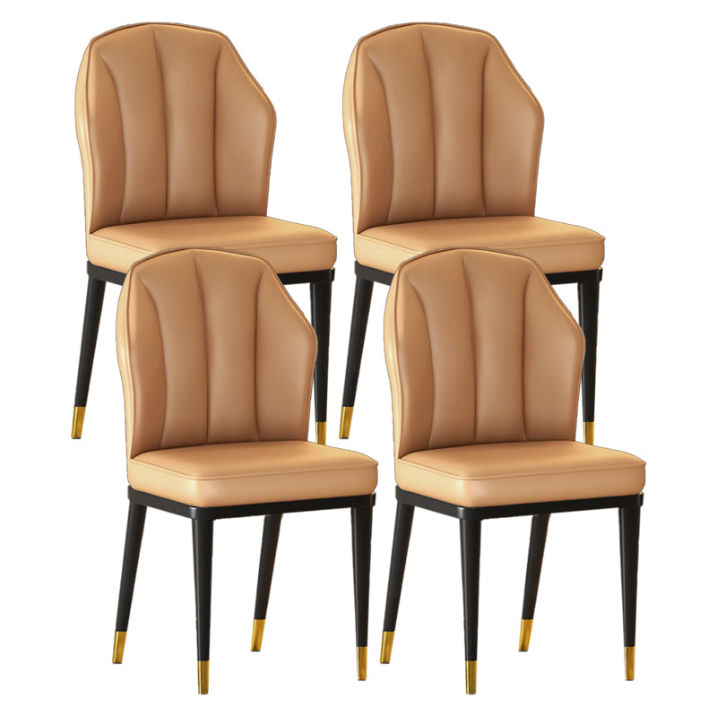 Nordic Chairs Dining Armless Chair for Kitchen with Metal Legs