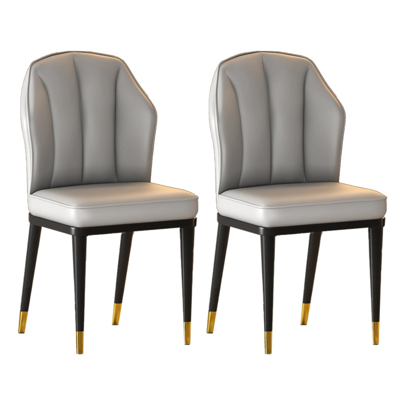 Nordic Chairs Dining Armless Chair for Kitchen with Metal Legs