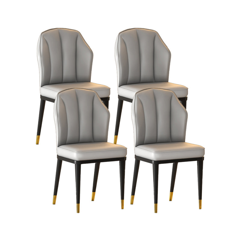 Nordic Chairs Dining Armless Chair for Kitchen with Metal Legs