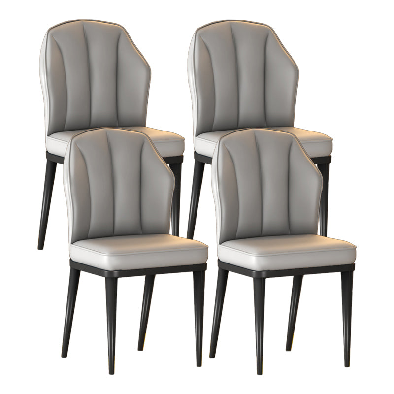 Nordic Chairs Dining Armless Chair for Kitchen with Metal Legs