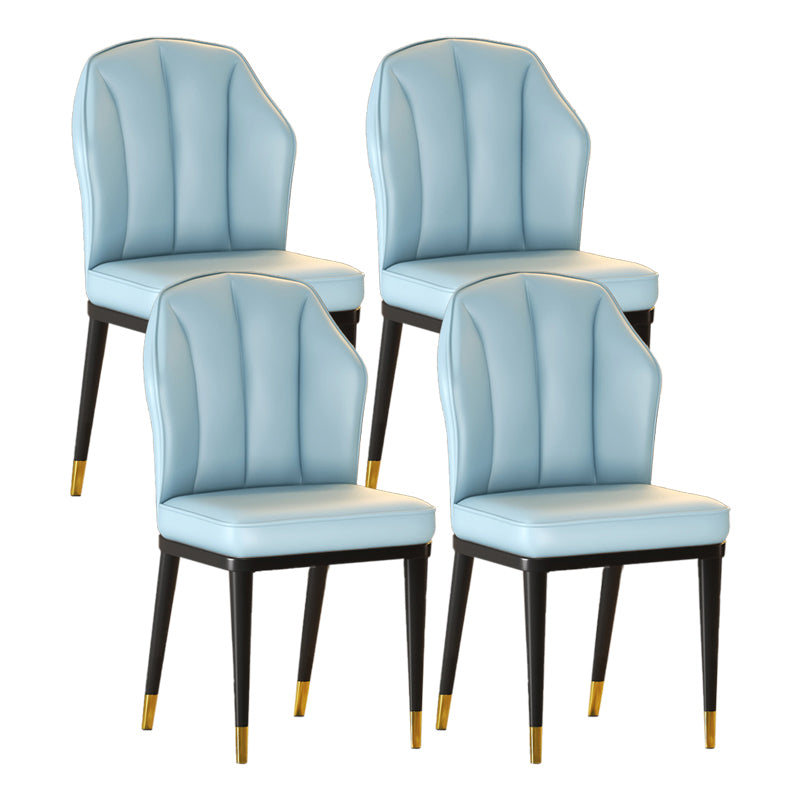 Nordic Chairs Dining Armless Chair for Kitchen with Metal Legs